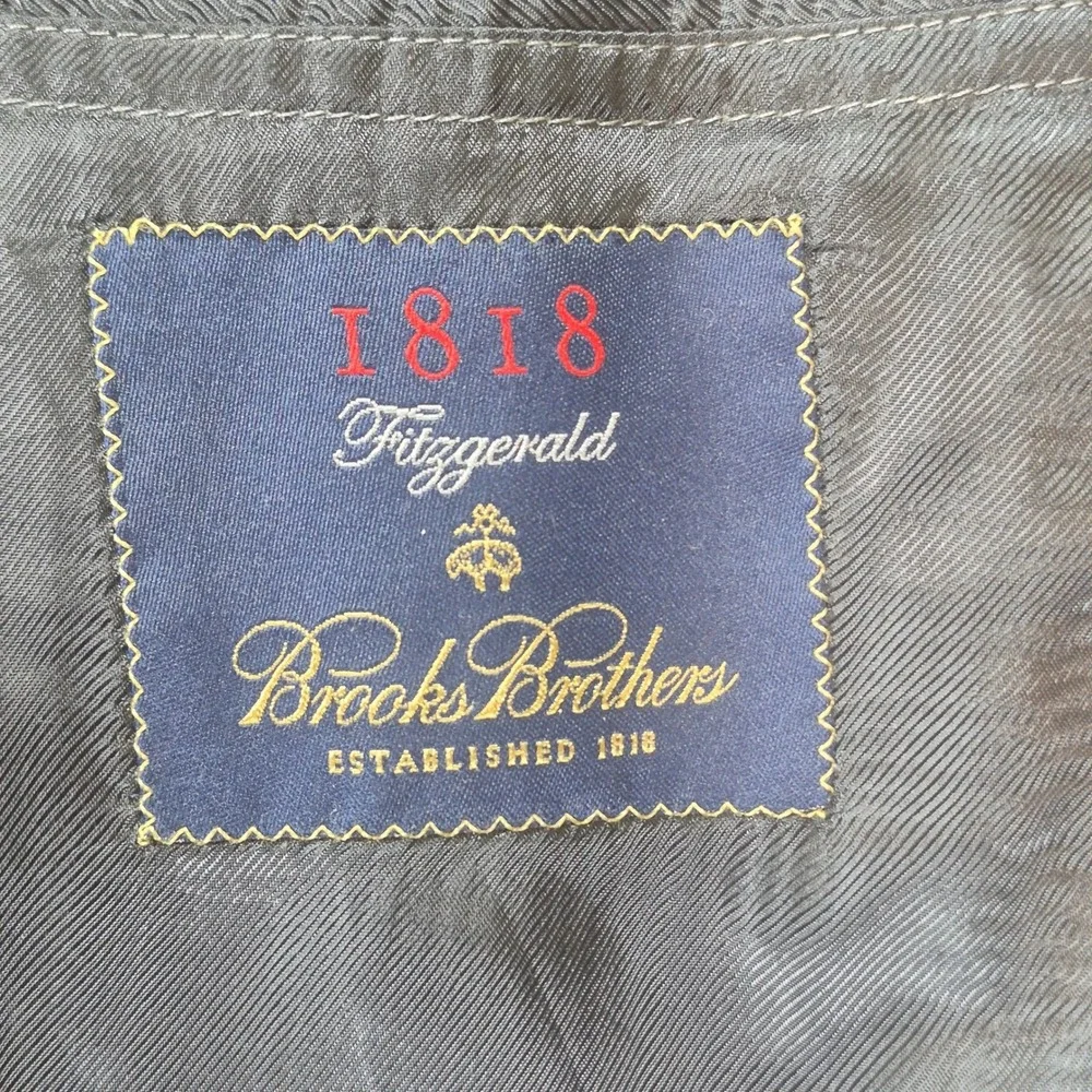 Brooks Brothers Blazer Mens 46L‎ Gray Vitale Barberis Wool Fitzgerald